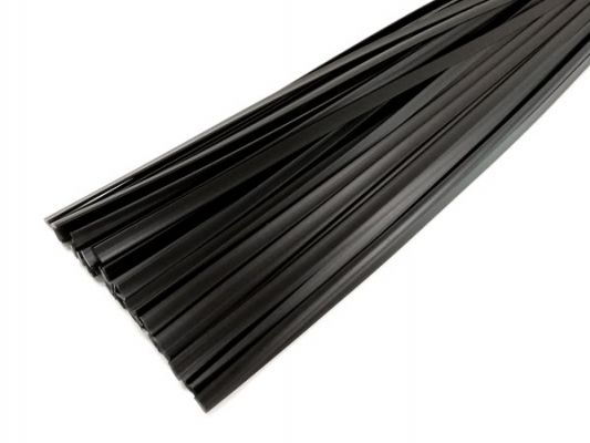 Plastic welding rods PE-HD 8x2mm Flat Black 1kg rods